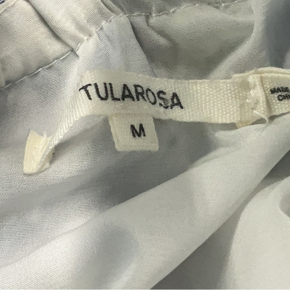 Tularosa Revolve Willa Hi-lo Surplice Neck dress blue scarf watercolor Medium - Picture 6 of 7